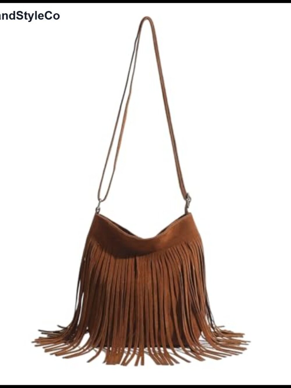 Vintage Suede Fringe Crossbody Bag Boho Adjustable Shoulder Purse Festival